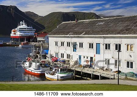 Boats moored at a port, Honningsvag Port, Honningsvag, Mageroya Island, Nordkapp, Finnmark County, Norway View Large Photo Image Stock Photo - Boats moored at a port, Honningsvag Port, Honningsvag, Mageroya Island, Nordkapp, Finnmark County, Norway. Fotosearch
