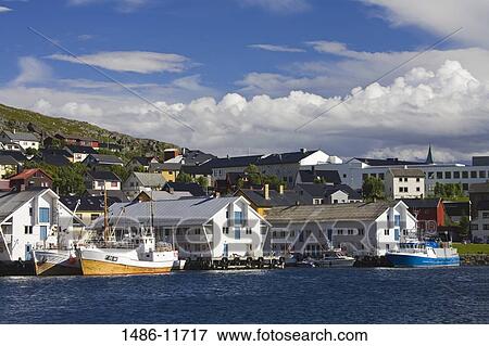 Boats moored at a port, Honningsvag Port, Honningsvag, Mageroya Island, Nordkapp, Finnmark County, Norway View Large Photo Image Stock Photo - Boats moored at a port, Honningsvag Port, Honningsvag, Mageroya Island, Nordkapp, Finnmark County, Norway. Fotosearch