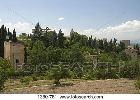 Buildings surrounded by trees, Alhambra, Granada, Andalusia, Spain View Large Photo Image Stock Image - Buildings surrounded by trees, Alhambra, Granada, Andalusia, Spain. Fotosearch