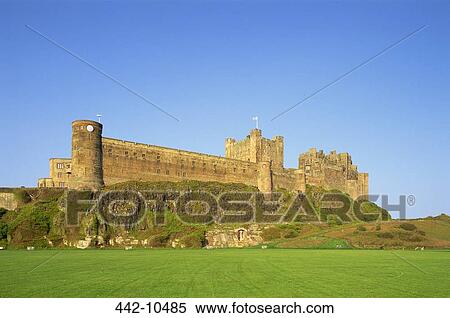 Castle on a hill, Bamburgh Castle, Bamburgh, Northumbria, England View Large Photo Image Stock Photography - Castle on a hill, Bamburgh Castle, Bamburgh, Northumbria, England. Fotosearch