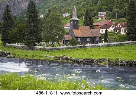 Church at the riverbank, Flam Church, Flamsdalen Valley River, Flam, Aurlandsfjord, Sogn Og Fjordane, Norway View Large Photo Image Stock Image - Church at the riverbank, Flam Church, Flamsdalen Valley River, Flam, Aurlandsfjord, Sogn Og Fjordane, Norway. Fotosearch
