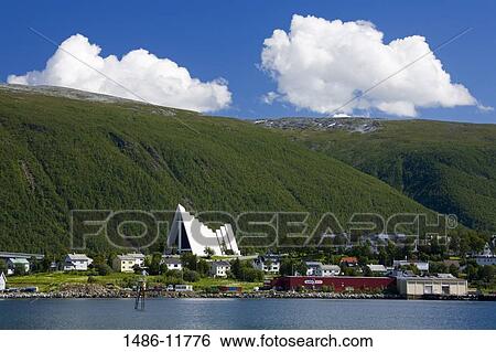 Church at the waterfront, Arctic Cathedral, Tromso, Toms County, Nord-Norge, Norway View Large Photo Image Stock Photograph - Church at the waterfront, Arctic Cathedral, Tromso, Toms County, Nord-Norge, Norway. Fotosearch