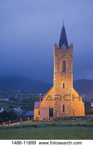Stock Photo - Church in a field, Glencolmcille, County Donegal, Ulster Province, Ireland. Fotosearch