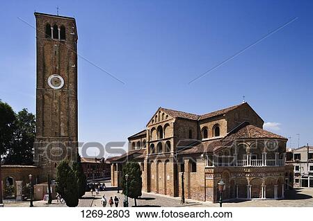 Clock tower of a church, San Pietro Martire, Murano, Venice, Veneto, Italy View Large Photo Image Stock Image - Clock tower of a church, San Pietro Martire, Murano, Venice, Veneto, Italy. Fotosearch