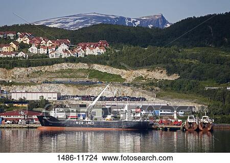 Container ship at a commercial dock, Tromso, Toms County, Nord-Norge, Norway View Large Photo Image Picture - Container ship at a commercial dock, Tromso, Toms County, Nord-Norge, Norway. Fotosearch