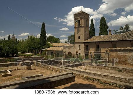 Courtyard of a palace, Alhambra, Granada, Andalusia, Spain View Large Photo Image Stock Image - Courtyard of a palace, Alhambra, Granada, Andalusia, Spain. Fotosearch
