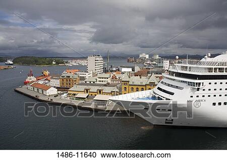 Cruise ship docked at a harbor, Stavanger, Rogaland County, Norway View Large Photo Image Stock Image - Cruise ship docked at a harbor, Stavanger, Rogaland County, Norway. Fotosearch