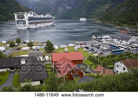 Cruise ship in the fjord, Grand Princess, Geiranger, Geirangerfjord, More og Romsdal, Sunnmore, Norway View Large Photo Image Stock Photo - Cruise ship in the fjord, Grand Princess, Geiranger, Geirangerfjord, More og Romsdal, Sunnmore, Norway. Fotosearch