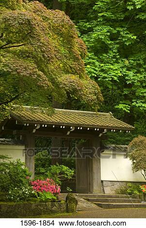 Entrance of a garden, Portland Japanese Garden, Washington Park, Portland, Multnomah County, Oregon, USA View Large Photo Image Picture - Entrance of a garden, Portland Japanese Garden, Washington Park, Portland, Multnomah County, Oregon, USA. Fotosearch