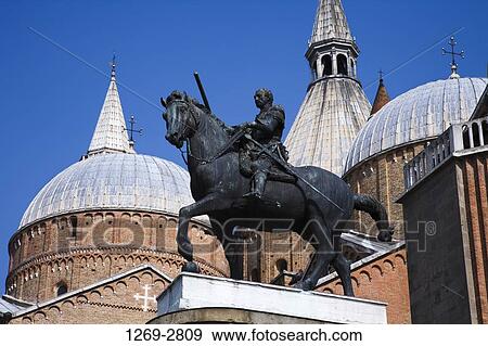 Equestrian monument of Erasmo de Narni by a basilica, Gattamelata Monument, Basilica of Saint Anthony, Padua, Veneto, Italy View Large Photo Image Stock Photo - Equestrian monument of Erasmo de Narni by a basilica, Gattamelata Monument, Basilica of Saint Anthony, Padua, Veneto, Italy. Fotosearch