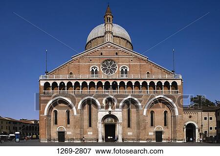 Stock Photo - Facade of a basilica, Basilica of Saint Anthony, Padua, Veneto, Italy. Fotosearch