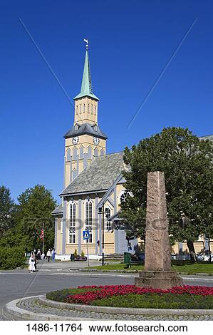Facade of a cathedral, Tromso, Toms County, Nord-Norge, Norway View Large Photo Image Picture - Facade of a cathedral, Tromso, Toms County, Nord-Norge, Norway. Fotosearch