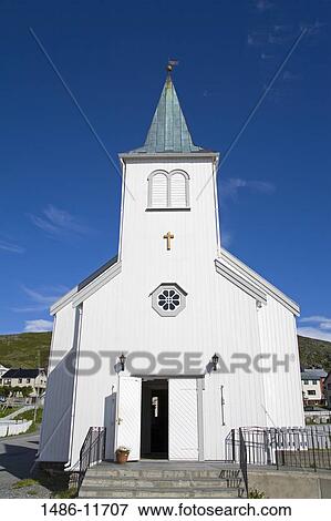 Facade of a church, Honningsvag Church, Honningsvag, Mageroya Island, Nordkapp, Finnmark County, Norway View Large Photo Image Stock Photo - Facade of a church, Honningsvag Church, Honningsvag, Mageroya Island, Nordkapp, Finnmark County, Norway. Fotosearch