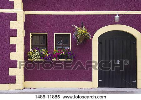Stock Photography - Facade of a community center, Glenties, County Donegal, Ulster Province, Ireland. Fotosearch