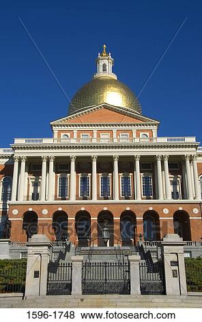 Facade of a government building, Massachusetts State Capitol, Boston, Massachusetts, USA View Large Photo Image Stock Photo - Facade of a government building, Massachusetts State Capitol, Boston, Massachusetts, USA. Fotosearch