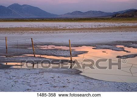 Fence passing through a salt lake, Great Salt Lake, Salt Lake, Utah, USA View Large Photo Image Stock Photo - Fence passing through a salt lake, Great Salt Lake, Salt Lake, Utah, USA. Fotosearch