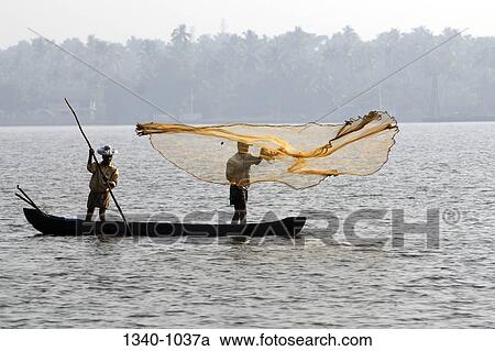 Fisherman throwing a fishing net in a lagoon, Kerala Backwaters, Cherai, Ernakulam District, Kerala, India View Large Photo Image Stock Image - Fisherman throwing a fishing net in a lagoon, Kerala Backwaters, Cherai, Ernakulam District, Kerala, India. Fotosearch