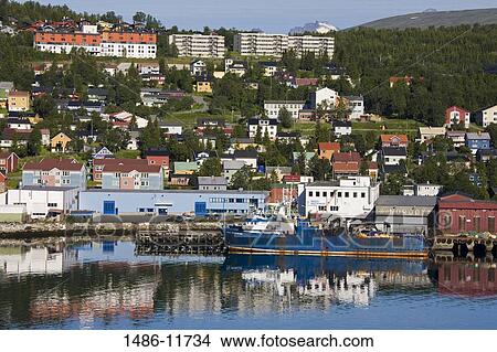 Fishing trawler at a commercial dock, Tromso, Toms County, Nord-Norge, Norway View Large Photo Image Picture - Fishing trawler at a commercial dock, Tromso, Toms County, Nord-Norge, Norway. Fotosearch