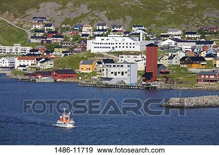Fishing trawler in the sea, Honningsvag Port, Honningsvag, Mageroya Island, Nordkapp, Finnmark County, Norway View Large Photo Image Stock Photo - Fishing trawler in the sea, Honningsvag Port, Honningsvag, Mageroya Island, Nordkapp, Finnmark County, Norway. Fotosearch