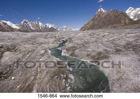 Frozen stream on the surface of glacial ice, Biafo Glacier, Karakoram Range, Pakistan View Large Photo Image Picture - Frozen stream on the surface of glacial ice, Biafo Glacier, Karakoram Range, Pakistan. Fotosearch
