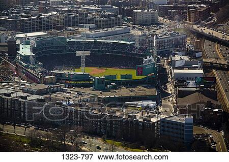 High angle view of a baseball stadium, Fenway Park, Boston, Suffolk County, Massachusetts, USA View Large Photo Image Stock Photo - High angle view of a baseball stadium, Fenway Park, Boston, Suffolk County, Massachusetts, USA. Fotosearch