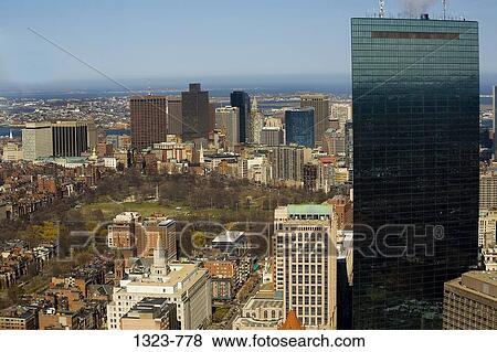 High angle view of a cityscape, John Hancock Tower, Boston, Suffolk County, Massachusetts, USA View Large Photo Image Stock Photo - High angle view of a cityscape, John Hancock Tower, Boston, Suffolk County, Massachusetts, USA. Fotosearch