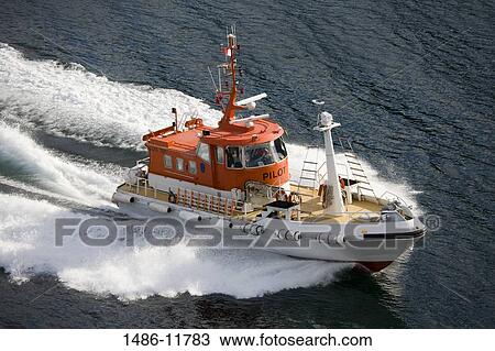 High angle view of a pilot boat in the sea, Tromso, Toms County, Nord-Norge, Norway View Large Photo Image Stock Image - High angle view of a pilot boat in the sea, Tromso, Toms County, Nord-Norge, Norway. Fotosearch