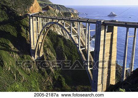 High angle view of an arch bridge, Bixby Creek Arch Bridge, Big Sur, California, USA View Large Photo Image Stock Image - High angle view of an arch bridge, Bixby Creek Arch Bridge, Big Sur, California, USA. Fotosearch