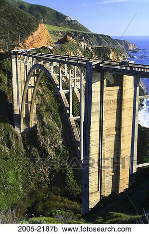 High angle view of an arch bridge, Bixby Creek Arch Bridge, Big Sur, California, USA View Large Photo Image Stock Image - High angle view of an arch bridge, Bixby Creek Arch Bridge, Big Sur, California, USA. Fotosearch