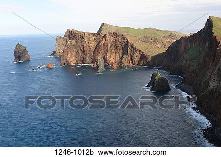 High angle view of cliffs at the coast, Ponta de Sao Lourenco, Madeira, Portugal View Large Photo Image Stock Image - High angle view of cliffs at the coast, Ponta de Sao Lourenco, Madeira, Portugal. Fotosearch