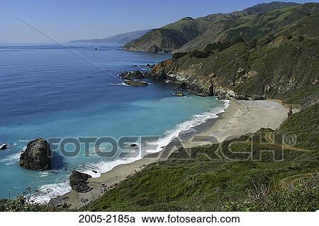 High angle view of cliffs on the coast, Big Sur, California, USA View Large Photo Image Stock Image - High angle view of cliffs on the coast, Big Sur, California, USA. Fotosearch