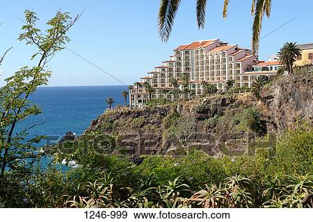 Hotel on a cliff, Cliff Bay Hotel, Funchal, Madeira Islands, Portugal View Large Photo Image Stock Photo - Hotel on a cliff, Cliff Bay Hotel, Funchal, Madeira Islands, Portugal. Fotosearch