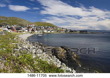 Houses at the waterfront, Honningsvag Port, Honningsvag, Mageroya Island, Nordkapp, Finnmark County, Norway View Large Photo Image Stock Photography - Houses at the waterfront, Honningsvag Port, Honningsvag, Mageroya Island, Nordkapp, Finnmark County, Norway. Fotosearch