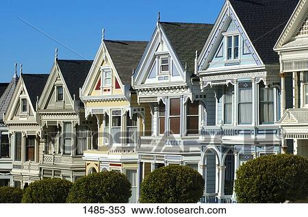 Stock Image - Houses in a row, San Francisco, California, USA. Fotosearch