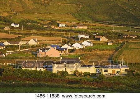 Houses in a village, Dunquin, Slea Head, Dingle Peninsula, County Kerry, Munster Province, Republic of Ireland View Large Photo Image Stock Photo - Houses in a village, Dunquin, Slea Head, Dingle Peninsula, County Kerry, Munster Province, Republic of Ireland. Fotosearch