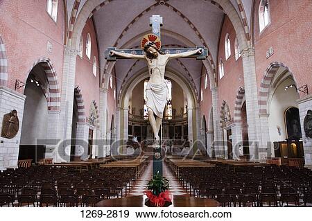 Stock Photo - Interiors of a cathedral, Vicenza, Veneto, Italy. Fotosearch