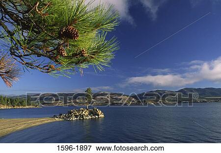 Lake with mountains in the background, Canyon Ferry Lake, Montana, USA View Large Photo Image Stock Photo - Lake with mountains in the background, Canyon Ferry Lake, Montana, USA. Fotosearch