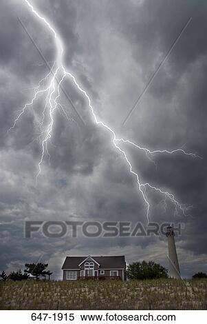 Lightning over a lighthouse, Cape May Lighthouse, Cape May Point State Park, New Jersey, USA View Large Photo Image Stock Photography - Lightning over a lighthouse, Cape May Lighthouse, Cape May Point State Park, New Jersey, USA. Fotosearch