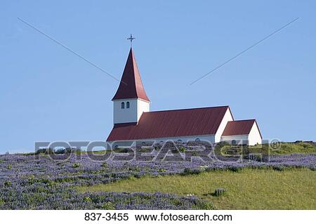 Stock Photography - Low angle view of a church, Vik, Iceland. Fotosearch