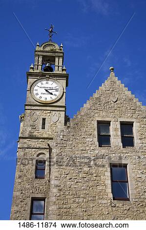 Low angle view of a clock tower, Ballyshannon, County Donegal, Ulster Province, Republic of Ireland View Large Photo Image Picture - Low angle view of a clock tower, Ballyshannon, County Donegal, Ulster Province, Republic of Ireland. Fotosearch