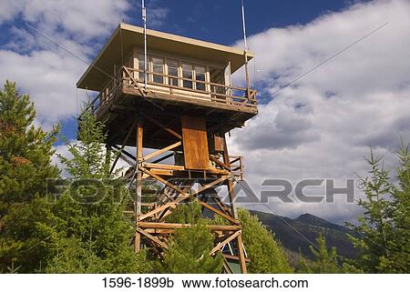 Low angle view of a lookout tower, Cooney Mountain, Flathead National Forest, Montana, USA View Large Photo Image Stock Image - Low angle view of a lookout tower, Cooney Mountain, Flathead National Forest, Montana, USA. Fotosearch