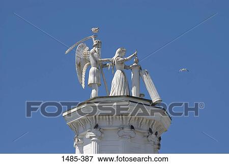 Low angle view of a statue of Father Time and the Maiden, Masonic Hall, Mendocino, Mendocino County, California, USA View Large Photo Image Stock Photo - Low angle view of a statue of Father Time and the Maiden, Masonic Hall, Mendocino, Mendocino County, California, USA. Fotosearch