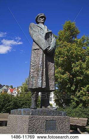 Low angle view of a statue of king Haakon, Tromso, Toms County, Nord-Norge, Norway View Large Photo Image Stock Photo - Low angle view of a statue of king Haakon, Tromso, Toms County, Nord-Norge, Norway. Fotosearch