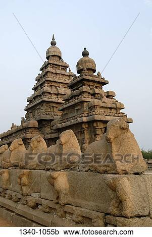 Stock Image - Low angle view of a temple, Shore Temple, Mahabalipuram, Tamil Nadu, India. Fotosearch