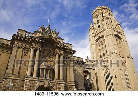Low angle view of a tower and an educational building, Wills Memorial Building, University of Bristol, Bristol, England View Large Photo Image Stock Photograph - Low angle view of a tower and an educational building, Wills Memorial Building, University of Bristol, Bristol, England. Fotosearch