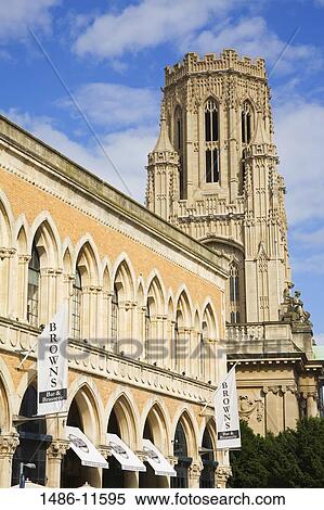 Low angle view of a tower and an educational building, Wills Memorial Building, University of Bristol, Bristol, England View Large Photo Image Stock Photography - Low angle view of a tower and an educational building, Wills Memorial Building, University of Bristol, Bristol, England. Fotosearch