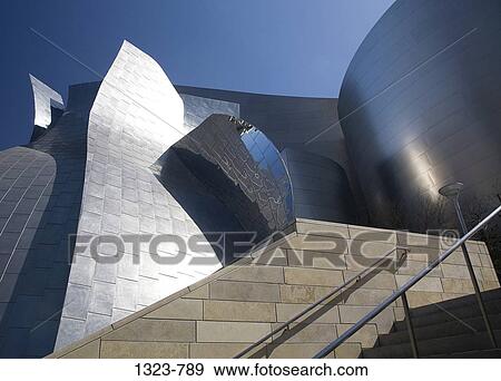 Low angle view of an entertainment building, Walt Disney Concert Hall, City of Los Angeles, Los Angeles County, California, USA View Large Photo Image Stock Photo - Low angle view of an entertainment building, Walt Disney Concert Hall, City of Los Angeles, Los Angeles County, California, USA. Fotosearch