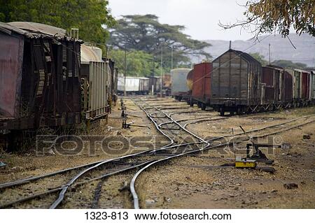 Old railroad cars on railroad tracks, Dire Dawa, Harar, Ethiopia View Large Photo Image Stock Image - Old railroad cars on railroad tracks, Dire Dawa, Harar, Ethiopia. Fotosearch