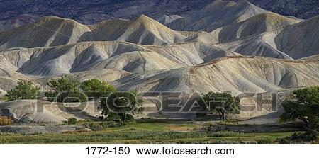 Stock Image - Panoramic view of a hill range, Adobe Hills, Colorado, USA. Fotosearch