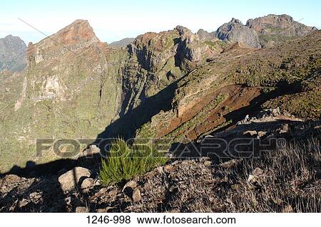 Stock Photo - Panoramic view of mountains, Pico do Arieiro, Madeira, Portugal. Fotosearch